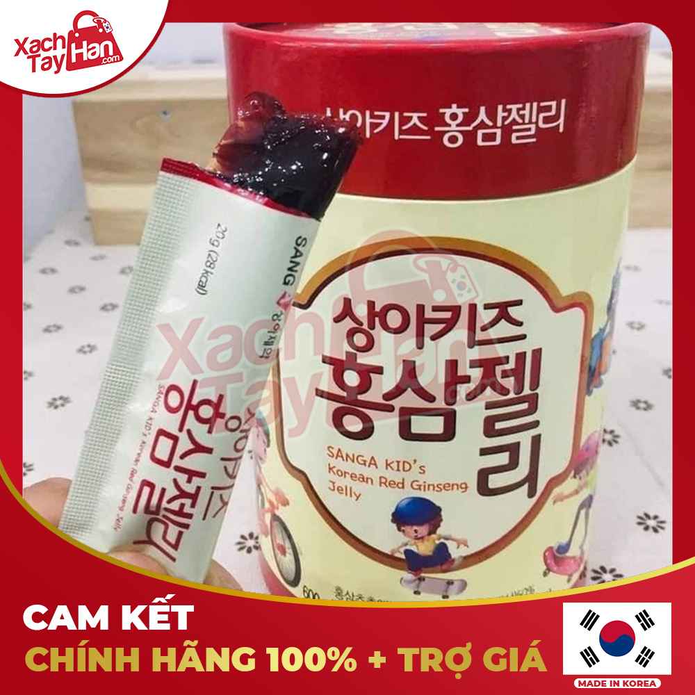 SANGA Thạch Hồng Sâm Chery Hàn Quốc Korean Red Ginseng Jelly hộp 30 gói