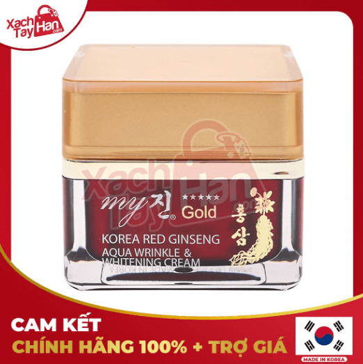 Kem Dưỡng Trắng Da Ngày Và Đêm Hồng Sâm My Gold Korea Red Ginseng Aqua Wrinkle & Whitening Cream